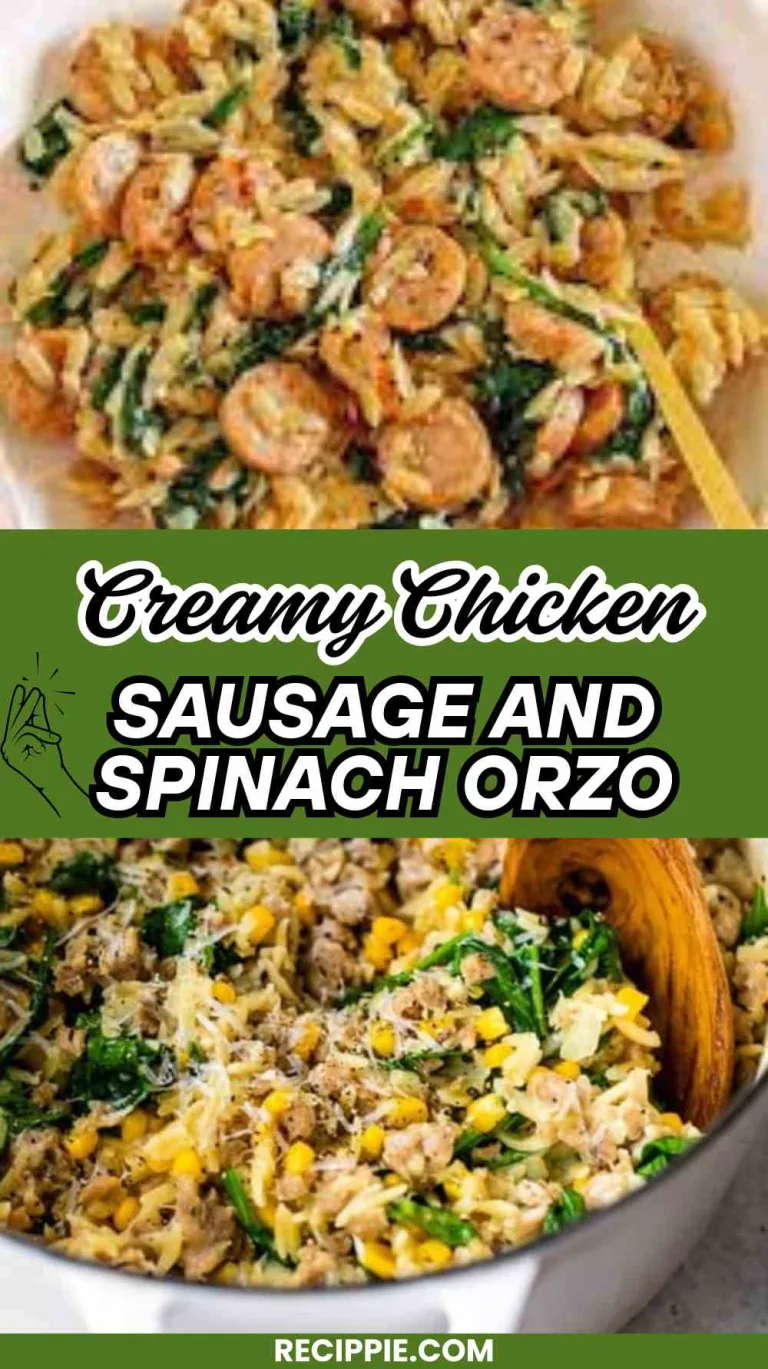 Creamy Chicken Sausage and Spinach Orzo