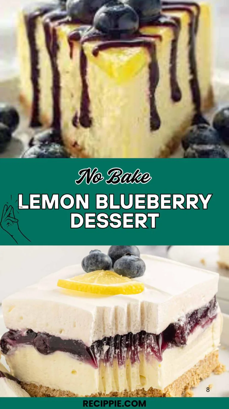No Bake Lemon Blueberry Layered Dessert