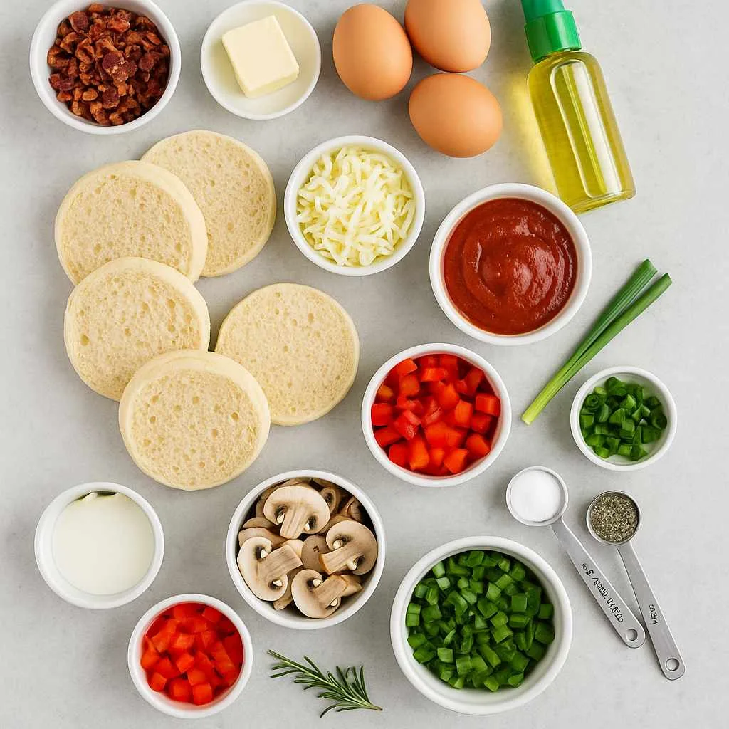 English Muffin Breakfast Pizza Ingredients