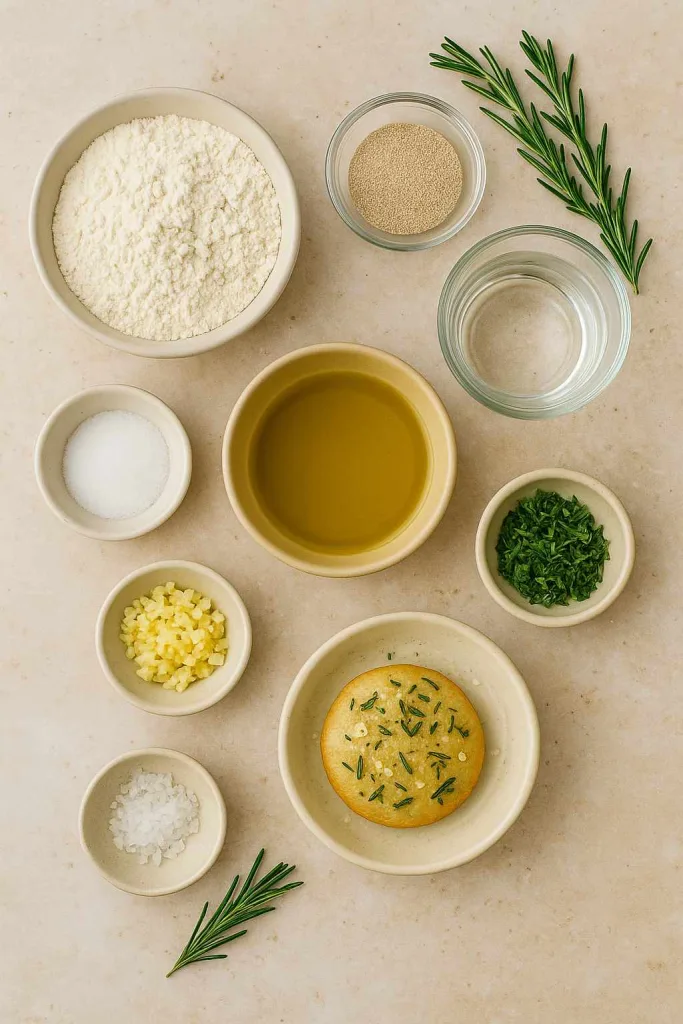 Golden Crust Garlic Rosemary Focaccia Muffins ingredients