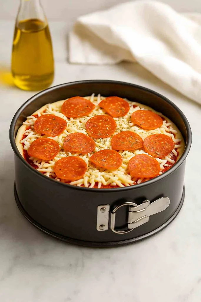 Pepperoni Pizza Layer Cake Instructions