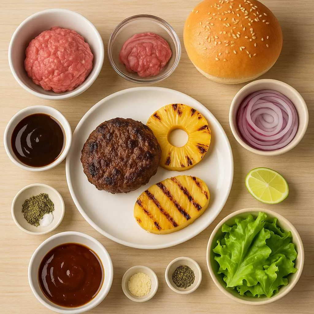 Preparation of Hawaiian Teriyaki Pineapple Burgers