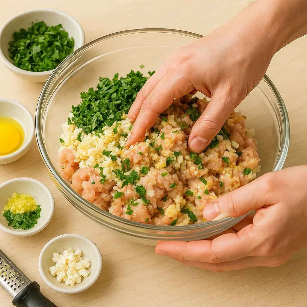 Preparation of Making Meatballs