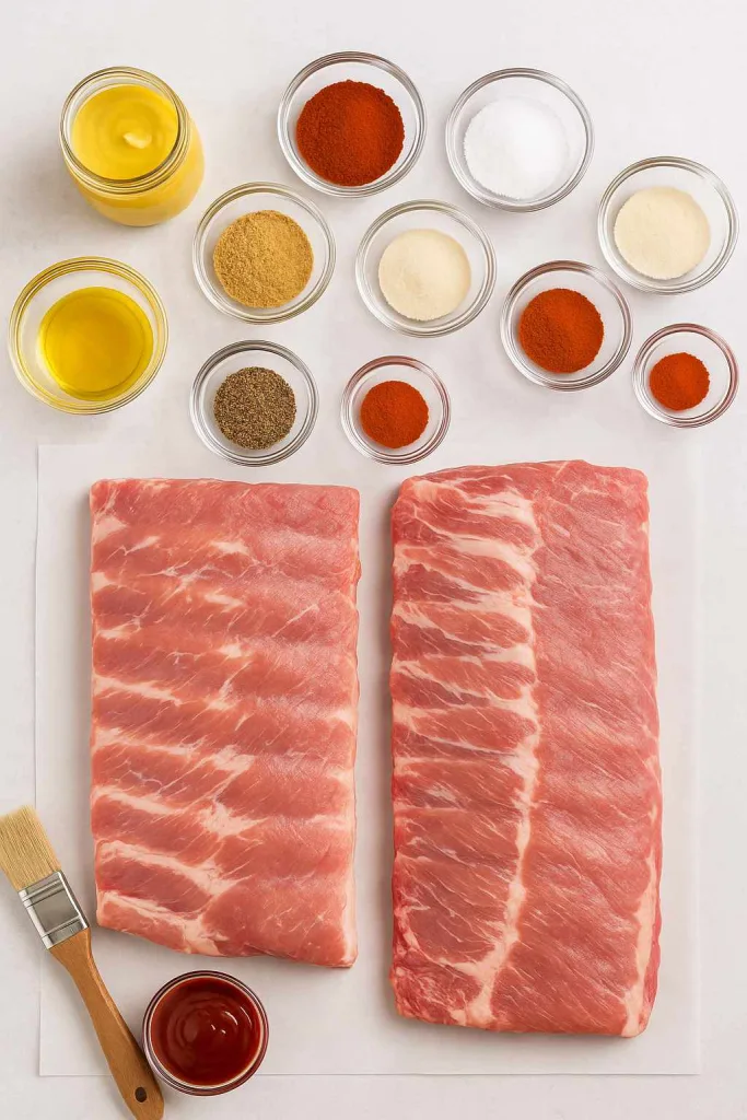 Ribs and Classic BBQ Dry Rub Ingredients