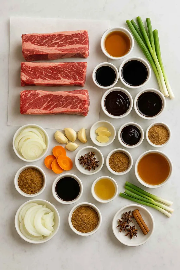 Short Ribs & Braising Liquid Ingredients