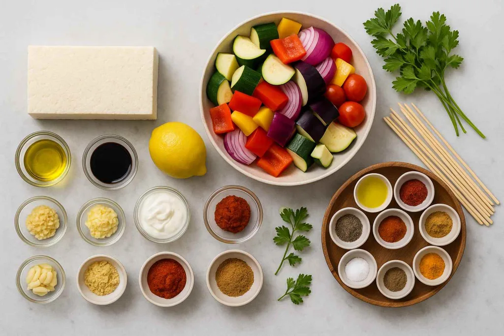 Tofu & Marinade & For the Vegetable Skewers Ingredients 