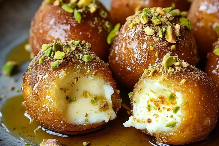 Ricotta Pistachio Honey Bites