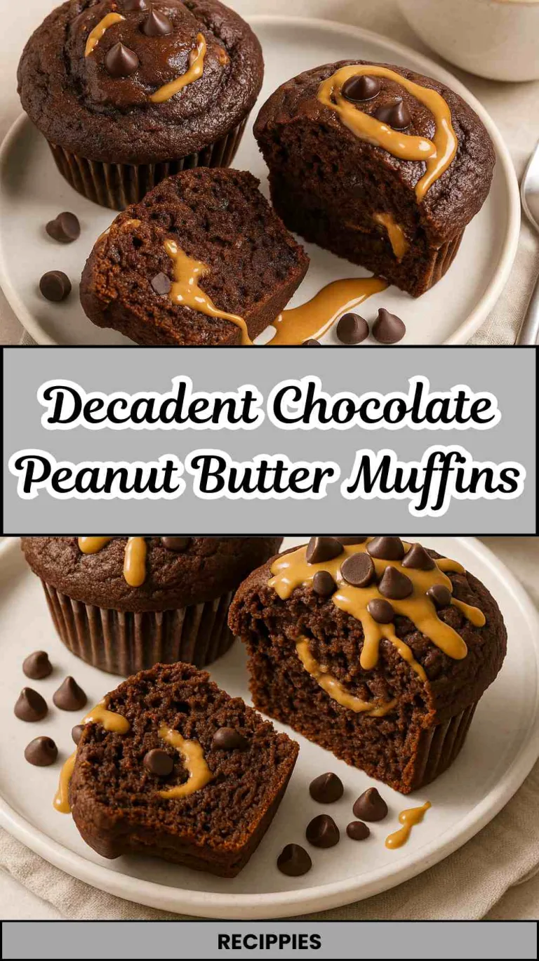 Decadent Chocolate Peanut Butter Muffins