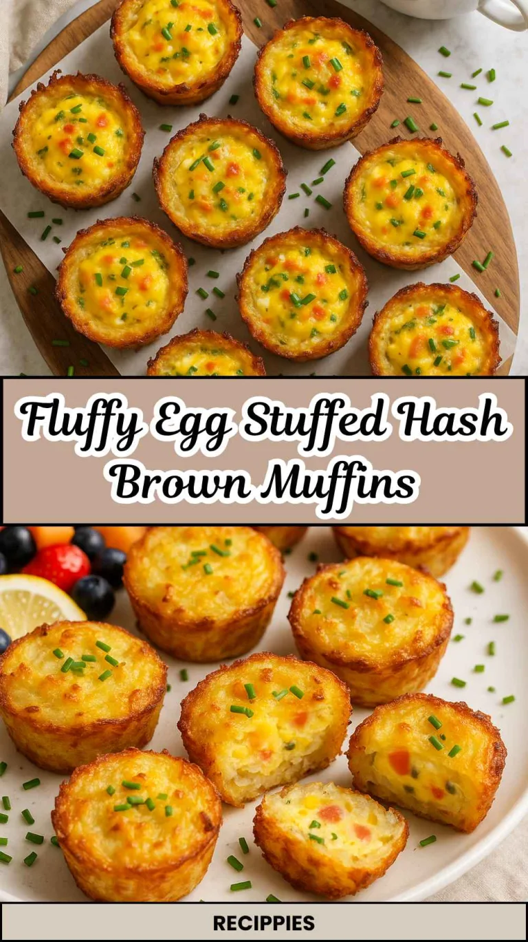 Fluffy Egg Stuffed Hash Brown Muffins