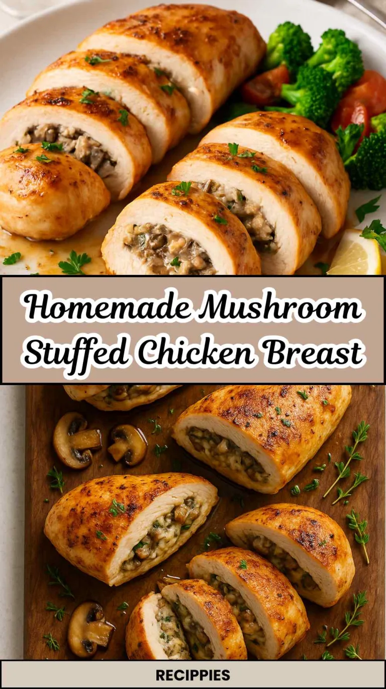 Homemade Mushroom Stuffed Chicken Breast
