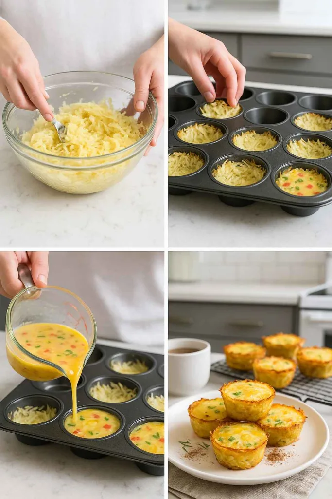 How To Make Fluffy Egg Stuffed Hash Brown Muffins