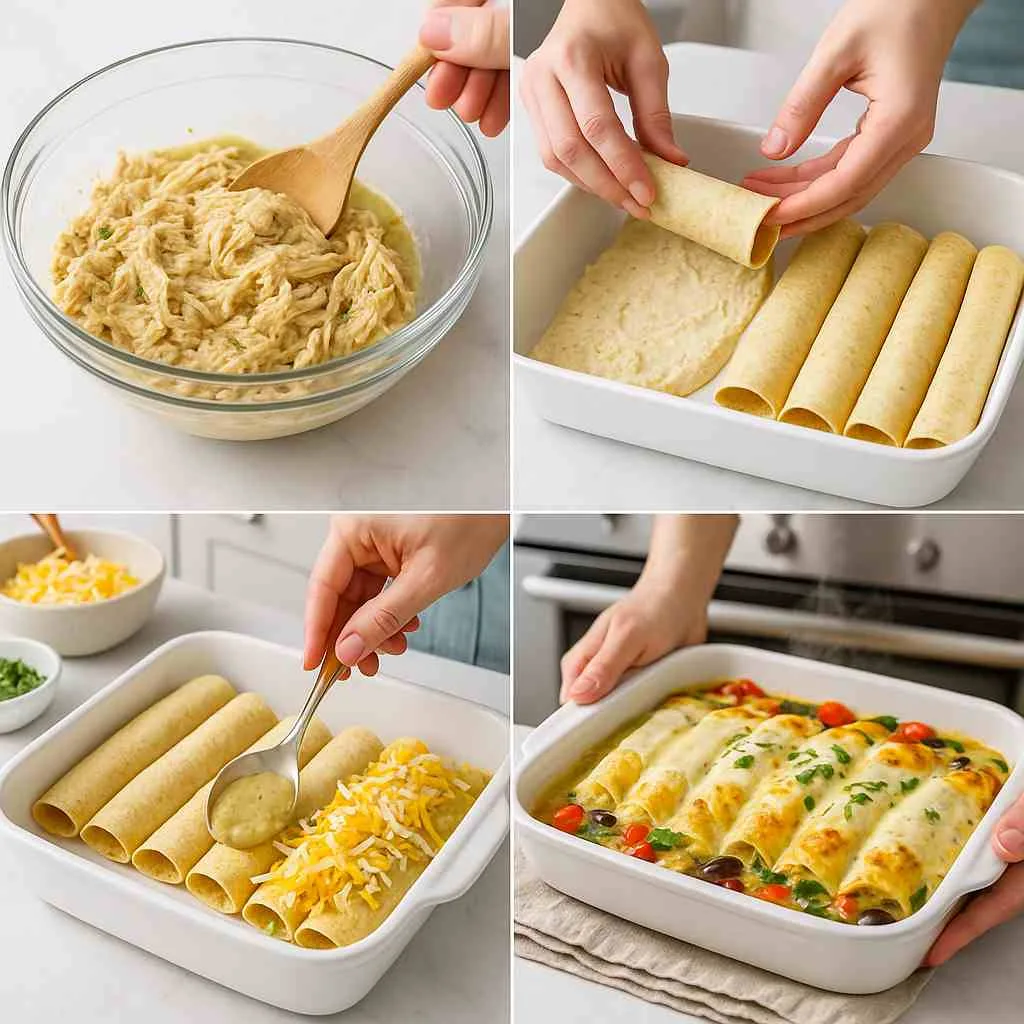 How to Make Green Chile Chicken Enchiladas