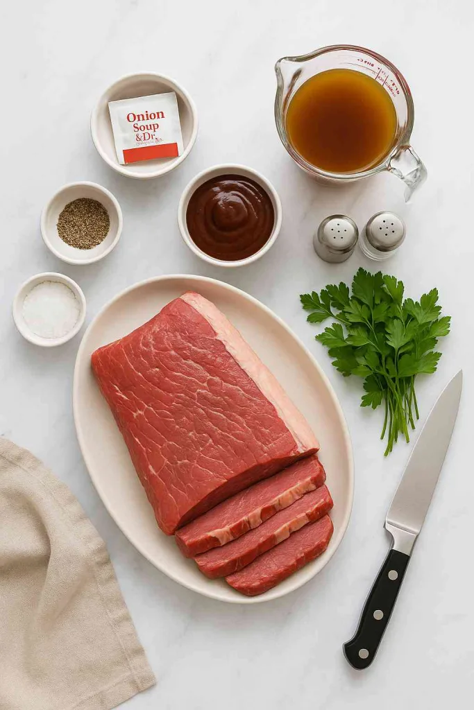 Ingredients of Crockpot Brisket