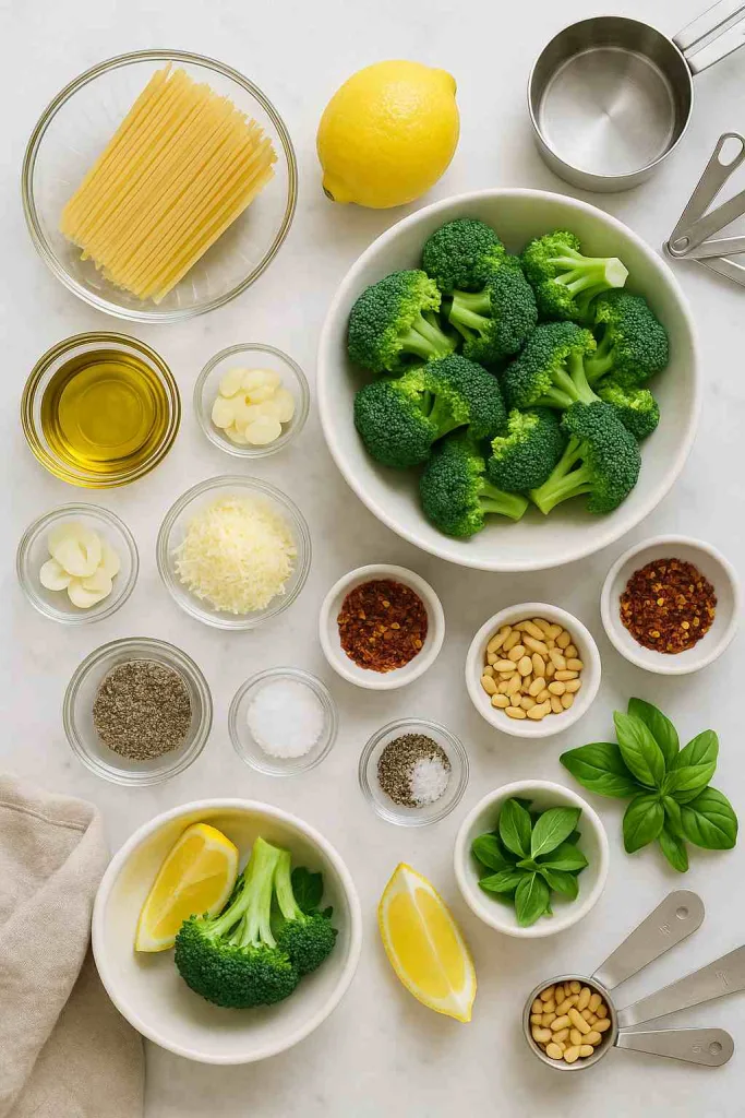 Ingredients of Easy Healthy Broccoli Pasta