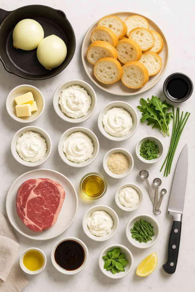 Ingredients of Steak Crostini