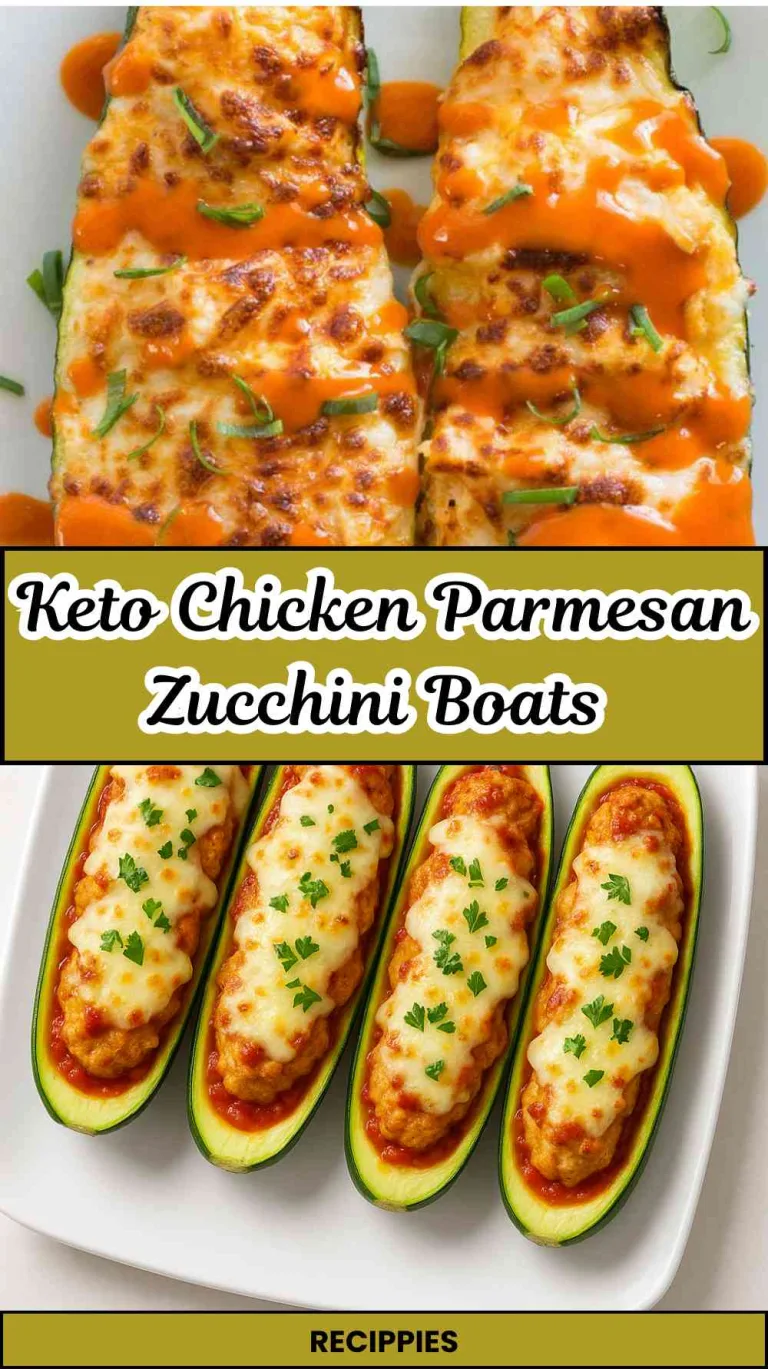 Keto Chicken Parmesan Zucchini Boats