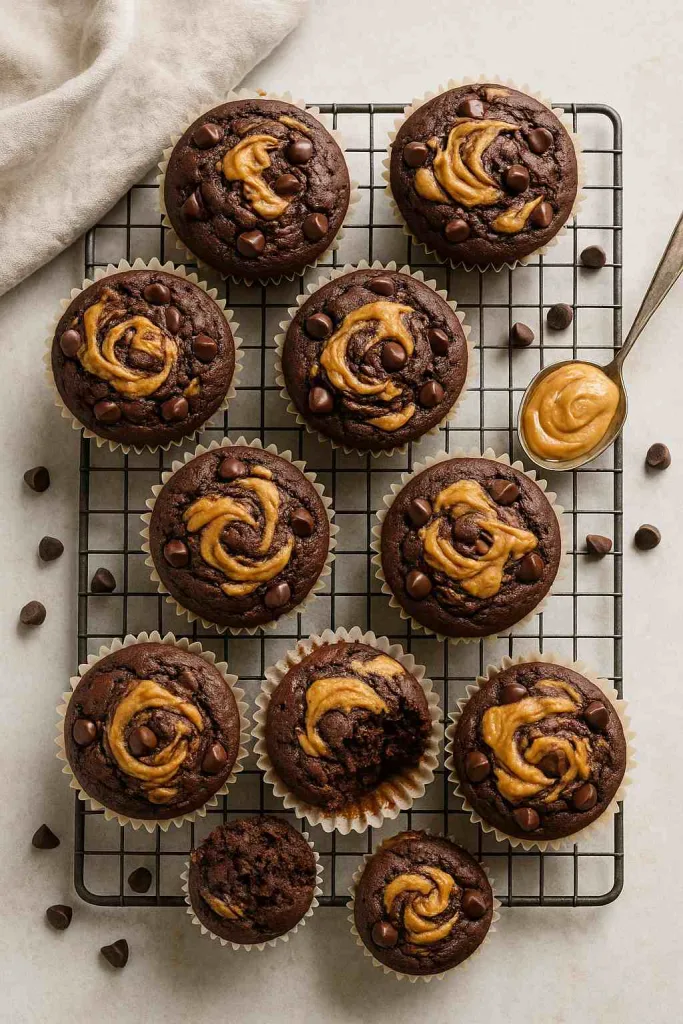 Overview of Decadent Chocolate Peanut Butter Muffins