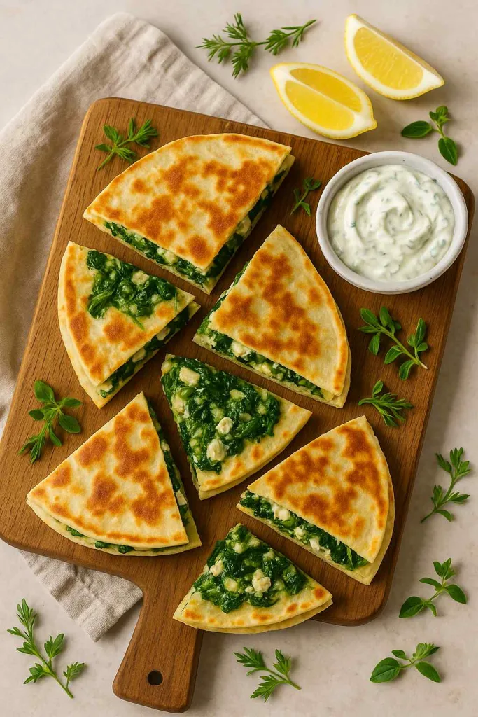 Overview of Zesty Spinach and Feta Quesadillas
