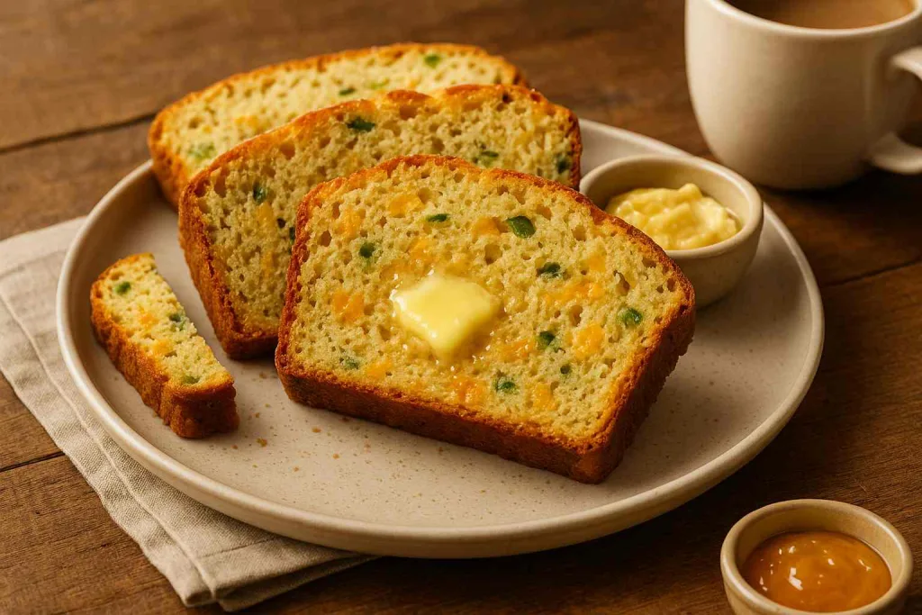 Serving of Jalapeño Cheddar Beer Bread