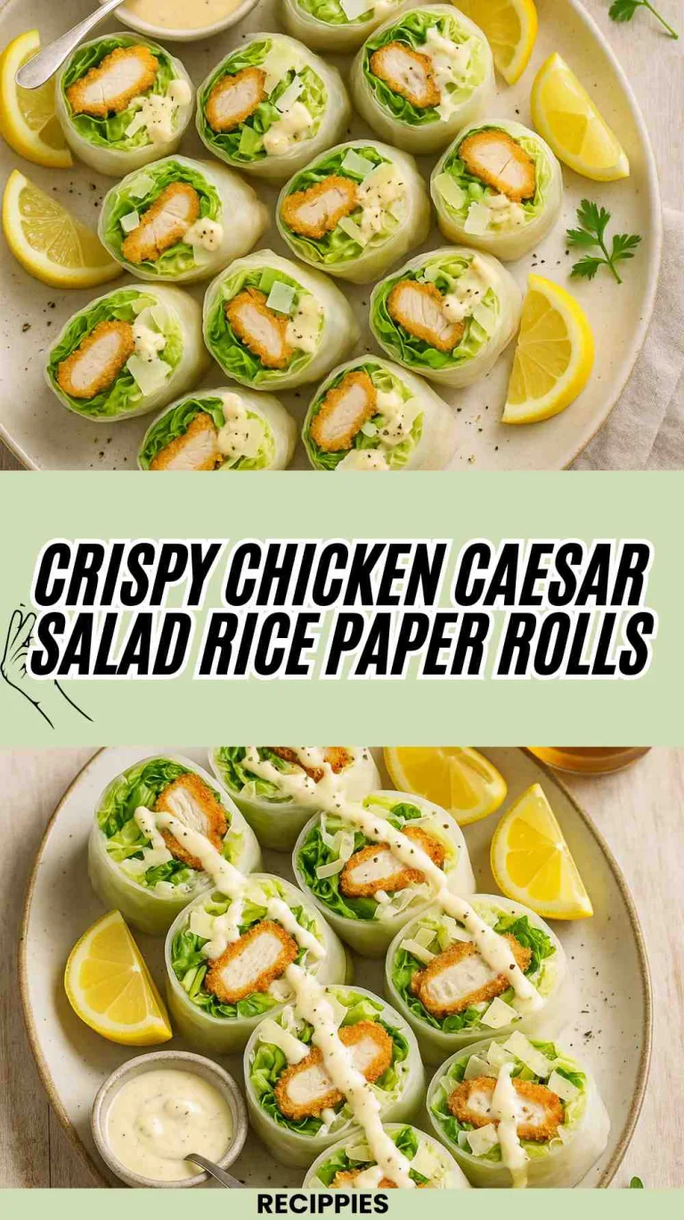 Crispy Chicken Caesar Salad Rice Paper Rolls