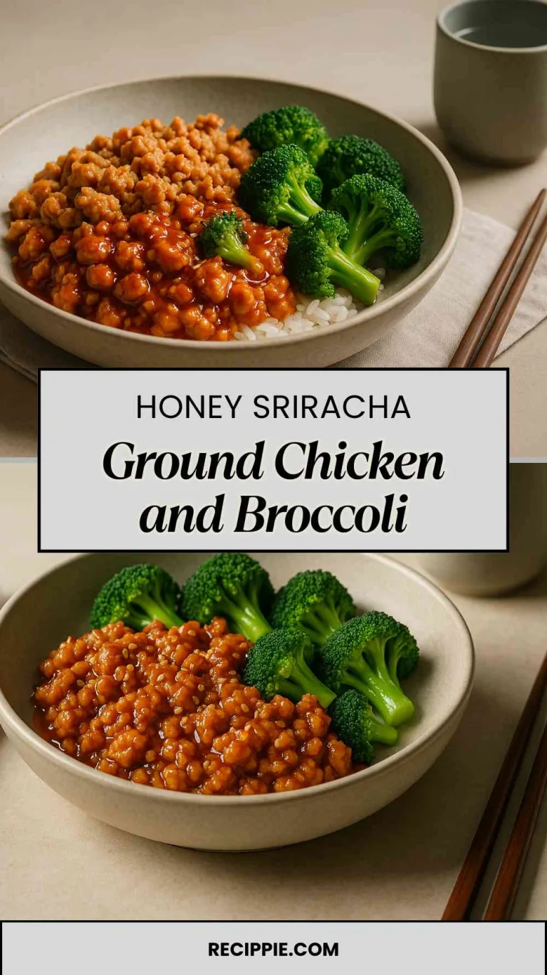 Honey Sriracha Ground Chicken and Broccoli