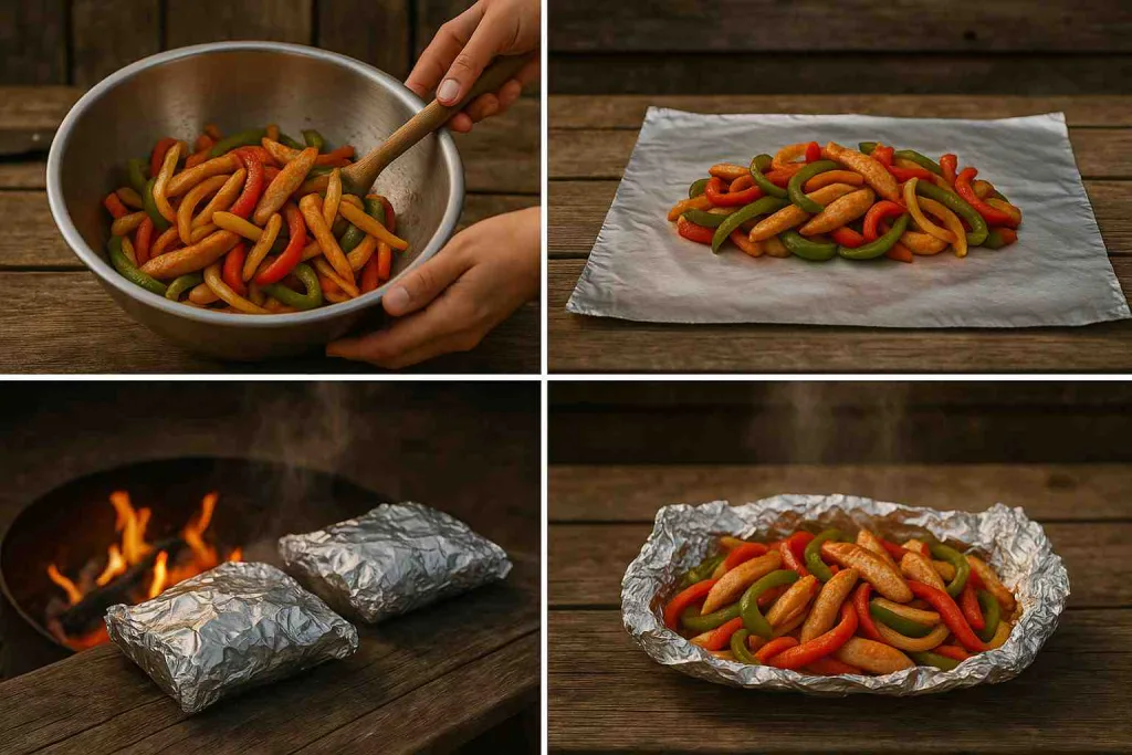 How to Make Campfire Foil Pack Fajitas