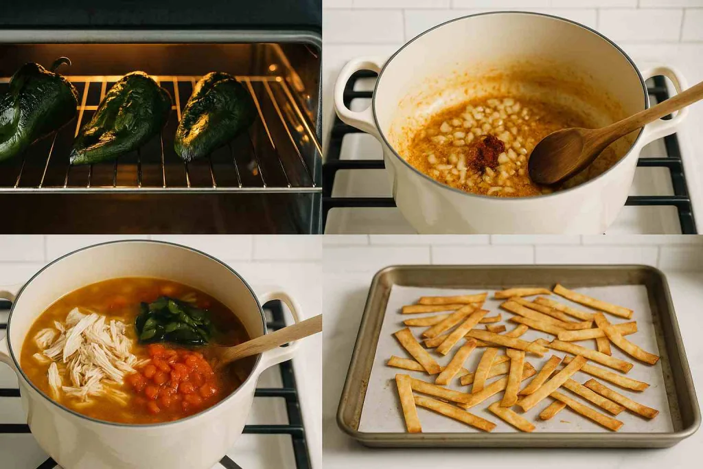 How to Make Poblano Chicken Tortilla Soup