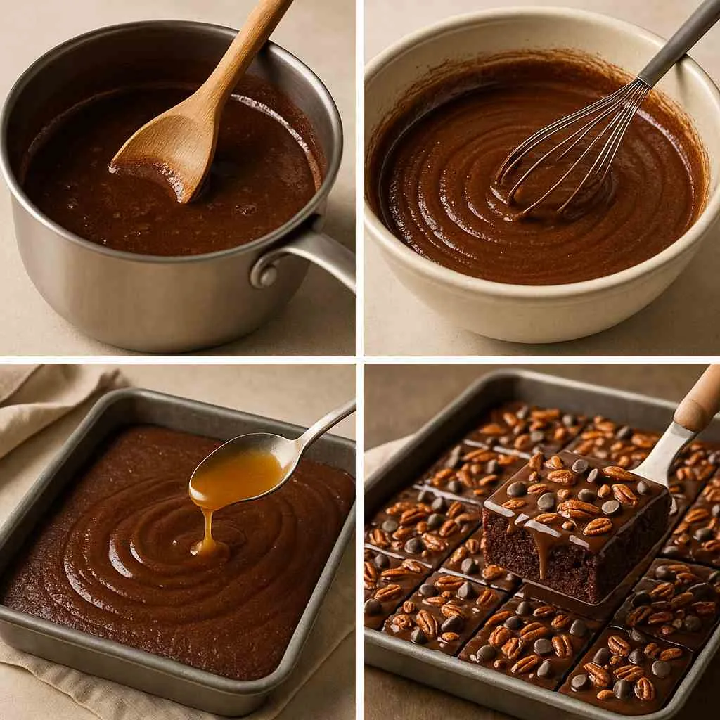 How to Make Turtle Texas Sheet Cake