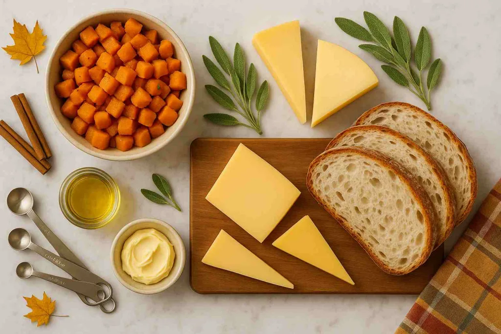 Ingredients for Butternut Squash and Sage Grilled Cheese