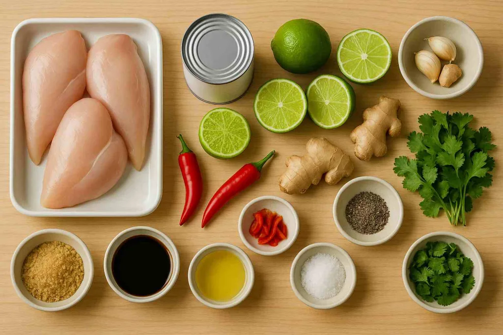 Ingredients for Creamy Coconut Lime Chicken