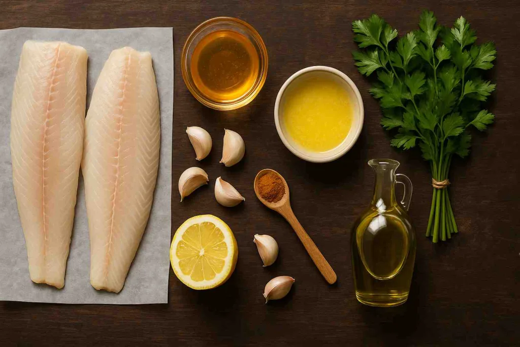 Ingredients for Honey Glazed Walleye 