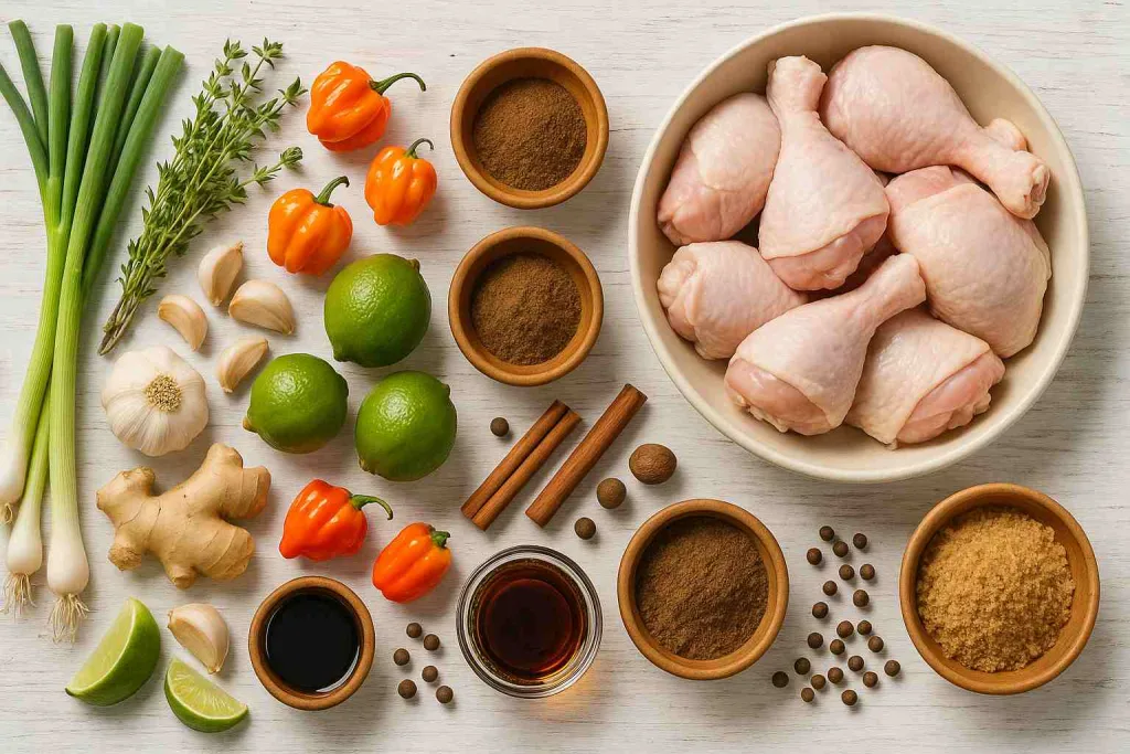 Ingredients for Jamaican Jerk Chicken
