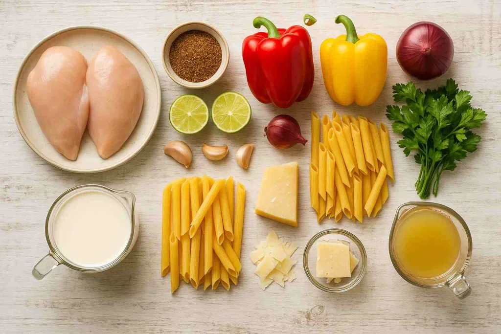 Ingredients for Jerk Chicken Pasta