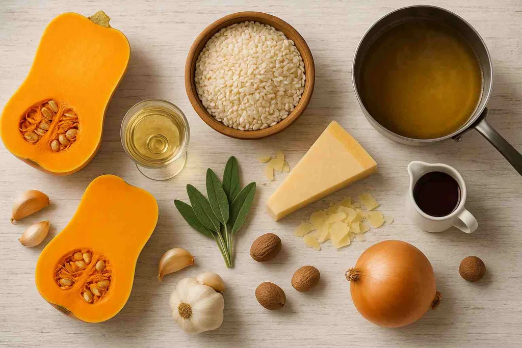 Ingredients for Maple Glazed Butternut Squash Risotto