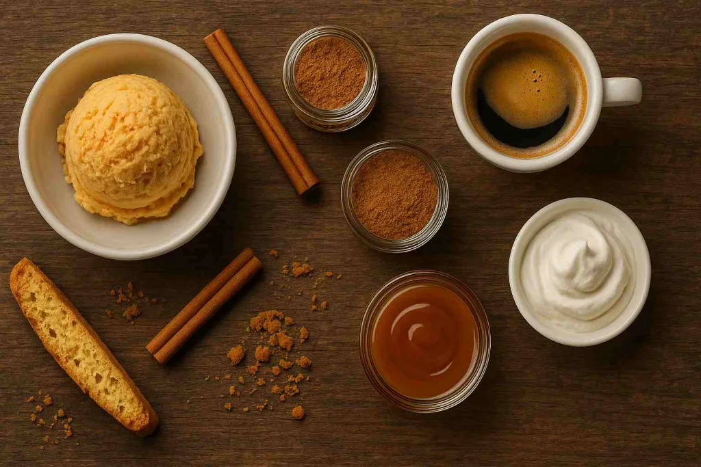 Ingredients for Pumpkin Spice Affogato