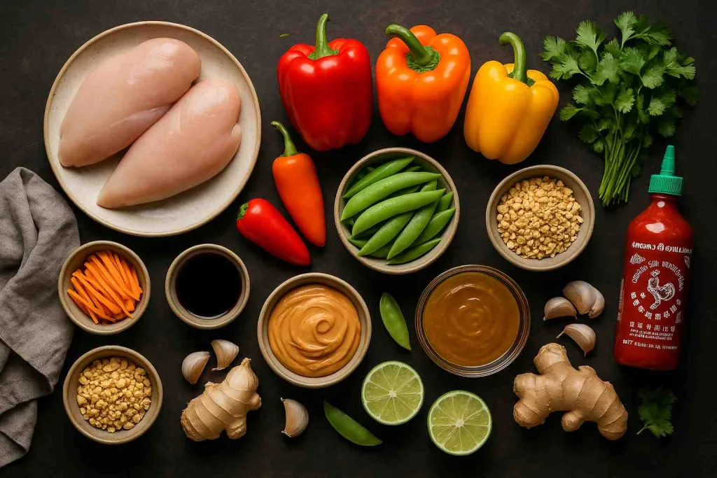 Ingredients for Spicy Thai Peanut Chicken