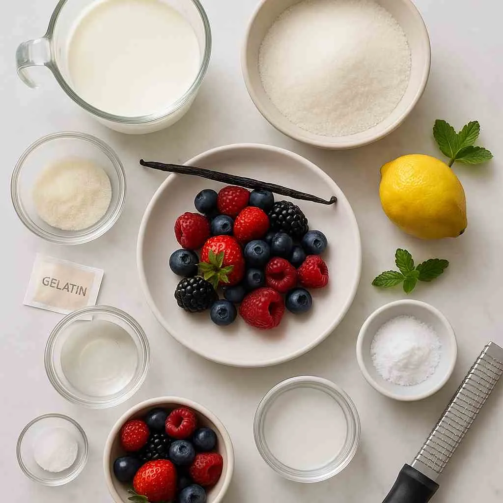 Ingredients of Classic Vanilla Bean Panna Cotta