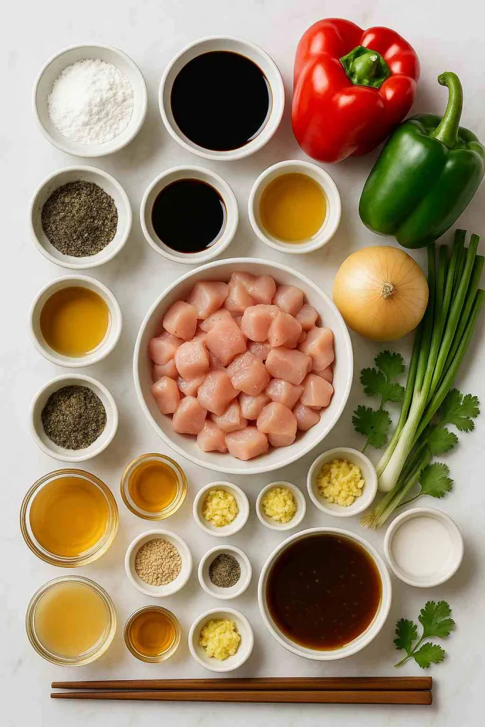 Ingredients of Delicious Black Pepper Chicken