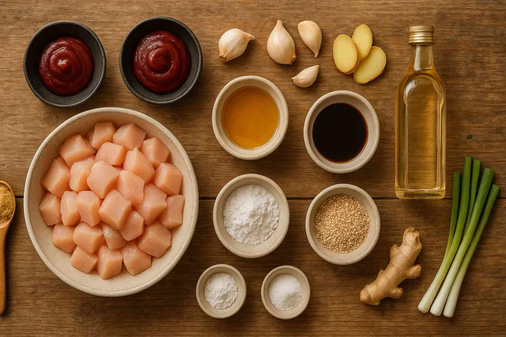 Ingredients of High Protein Crispy Korean Popcorn Chicken