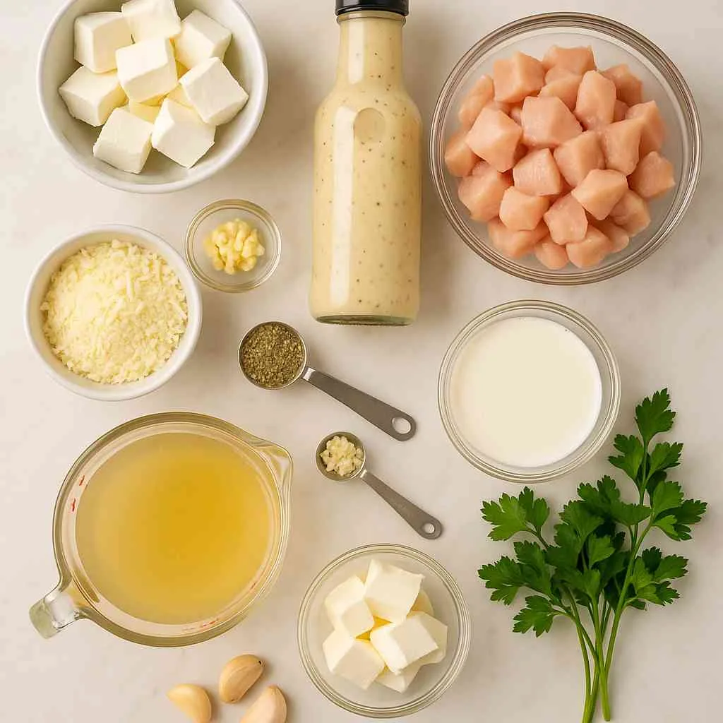 Ingredients of Keto Slow Cooker Garlic Parmesan Chicken