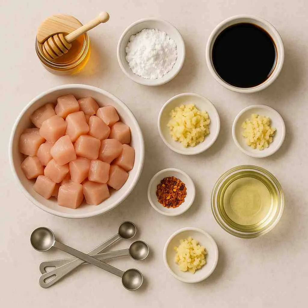 Ingredients of Sticky Honey Chicken 