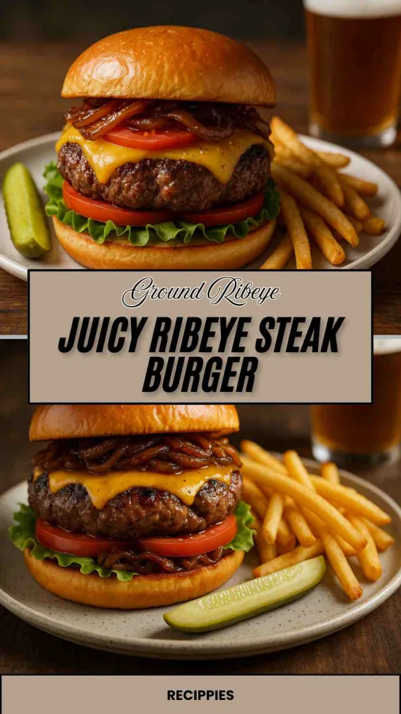 Juicy Ribeye Steak Burger