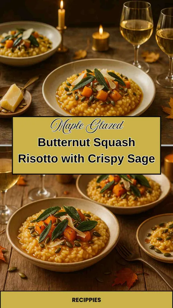 Maple Glazed Butternut Squash Risotto with Crispy Sage