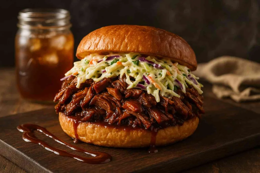 Overview of Brisket Sandwich with Creamy Slaw