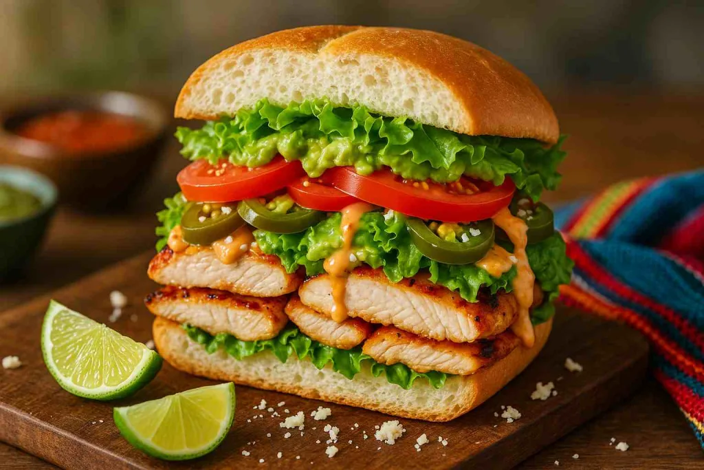 Overview of Chicken Torta Sandwich