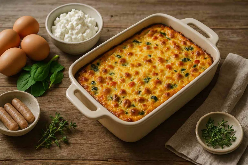 Overview of Cottage Cheese & Turkey Sausage Casserole