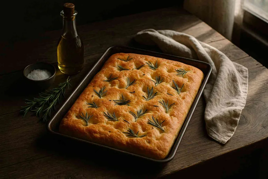 Overview of Fluffy No-Knead Focaccia Bread