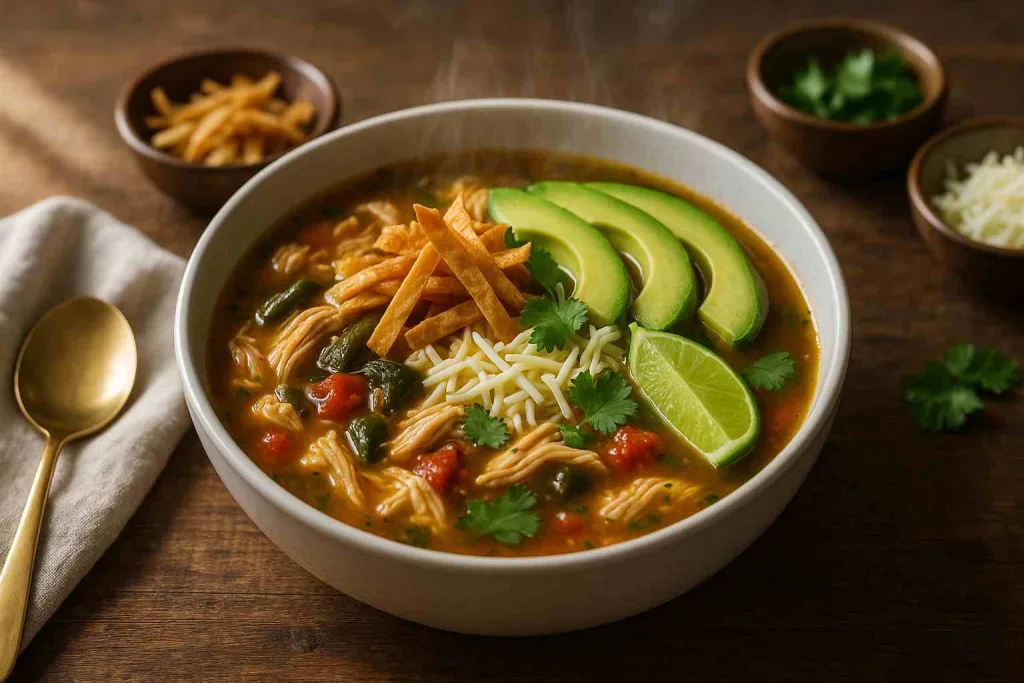 Overview of Poblano Chicken Tortilla Soup