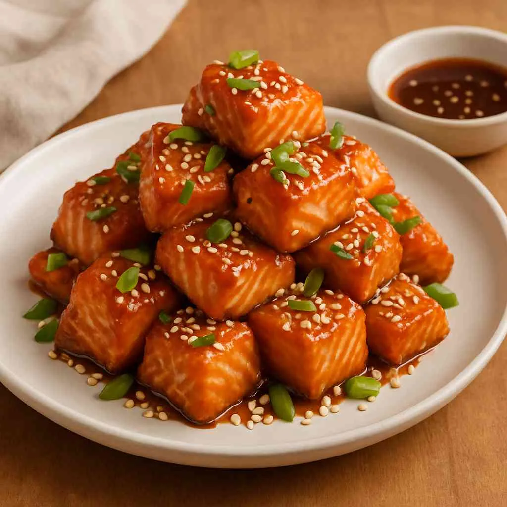 Overview of Sweet & Spicy Crispy Salmon Nuggets