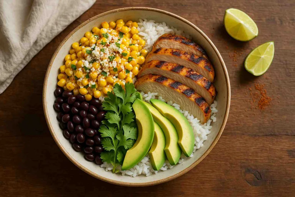 Overview of the Street Corn Chicken Bowl